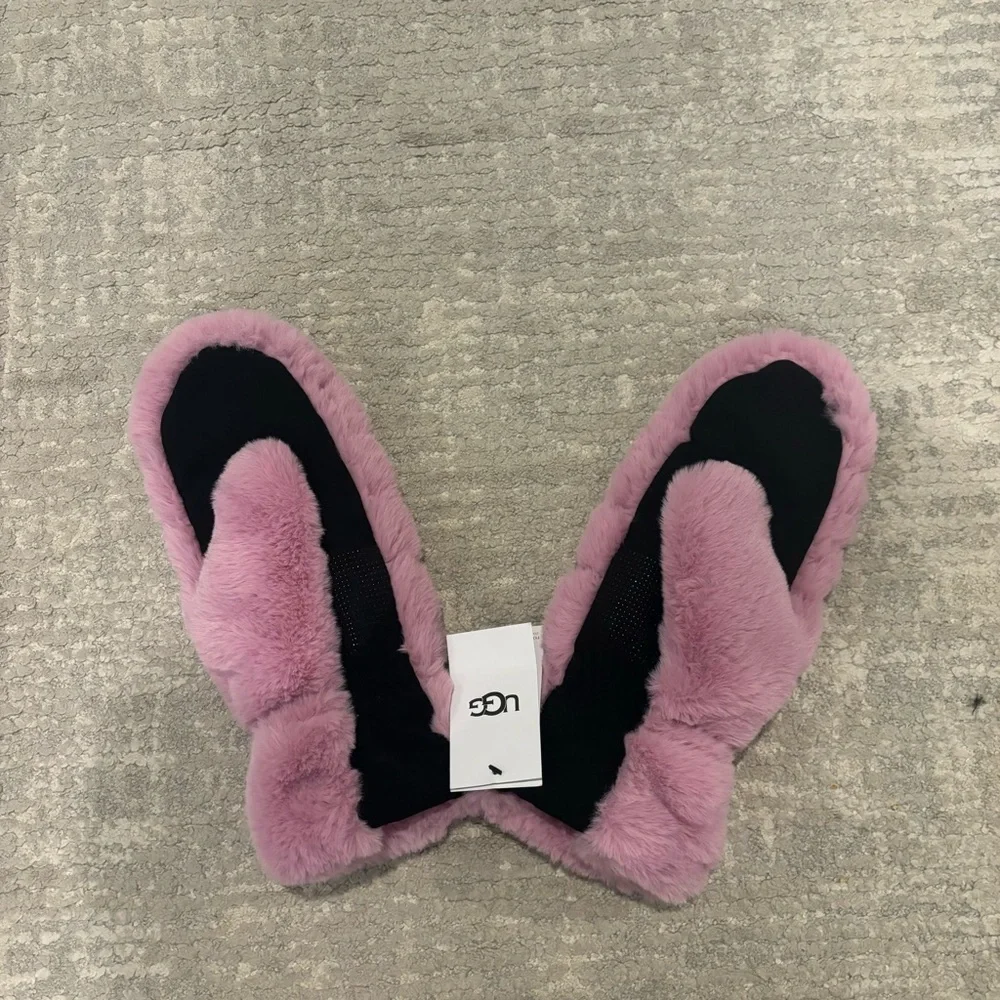 UGG Pink Fur Mittens